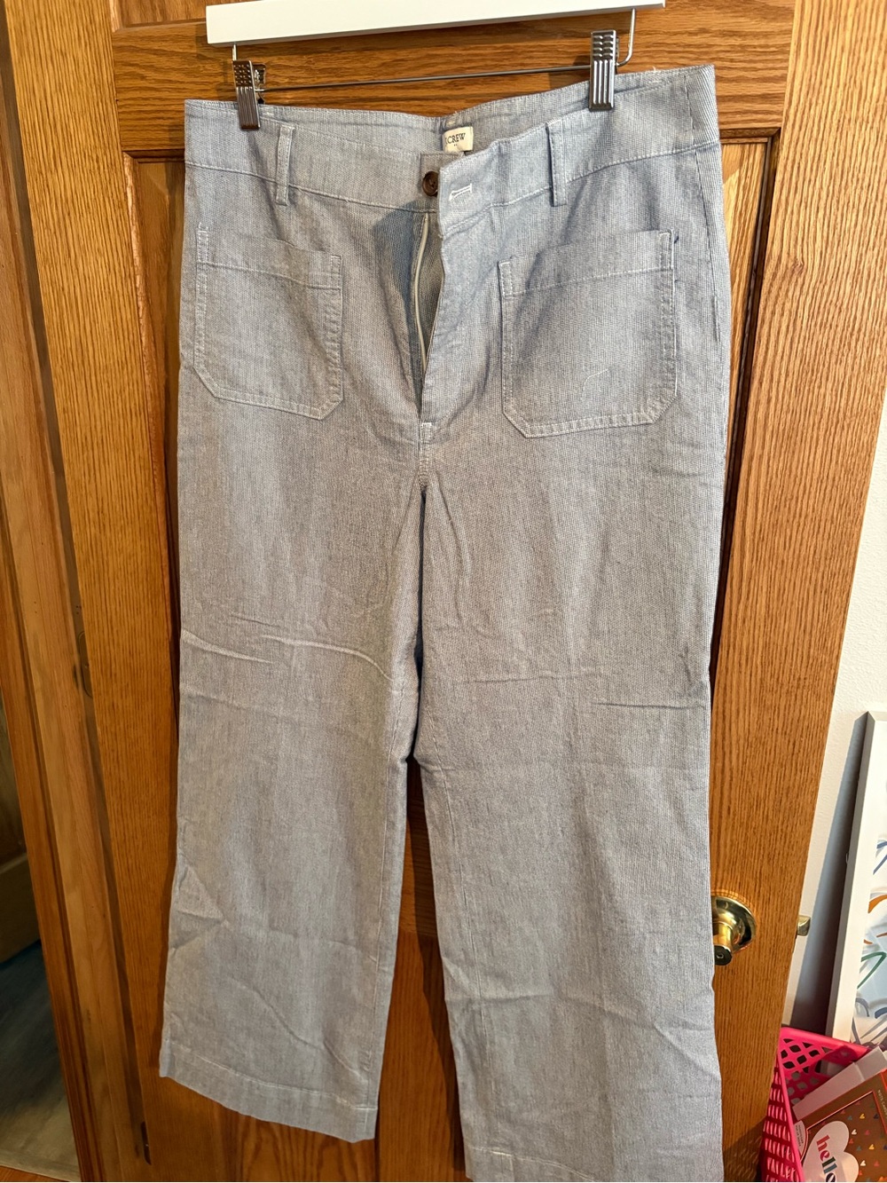 J. Crew Light Blue Pinstripe Trousers